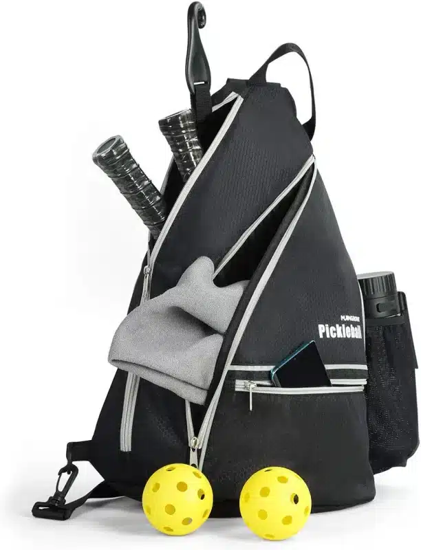 Men's & Women's Pickleball Backpack, Adjustable Sling Bag with Fence Hook