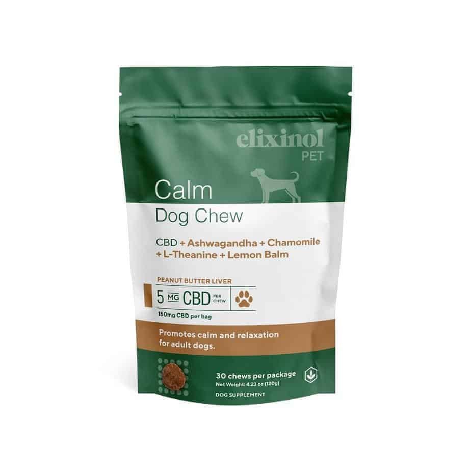Calm DogTreats PeanutButtterLiver 5mg pouch Front 1000x 1