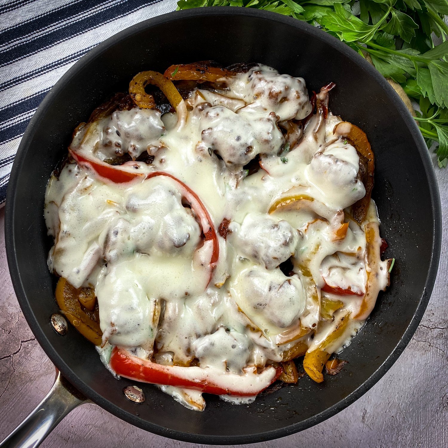 Skillet Sensation: Cheesy Sausage & Peppers 2 OneSkilletSausagePeppers square 1