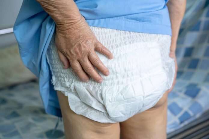 Asian senior or elderly old lady woman patient wearing incontine