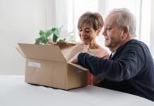 Diabetic Meal Delivery: Providing Nutritious Meals For Seniors With Diabetes. Happy senior couple unpacking parcel box from onli 2021 09 02 09 29 37 utc