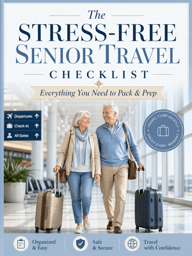 Medications, TSA & insurance are covered. Mobility & Medicare-abroad tips.  Printable - Tick each box before you go.