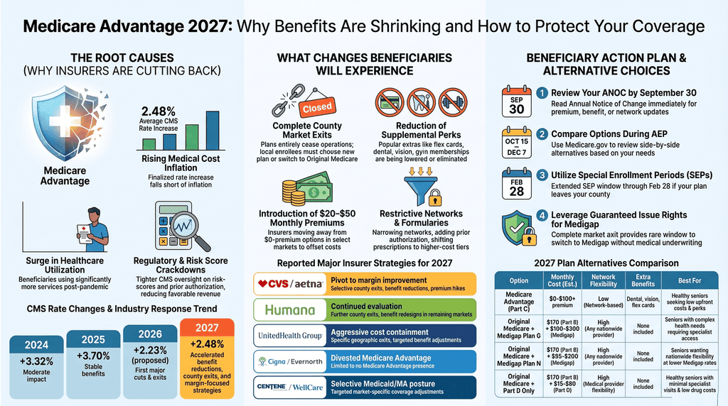 Will Your Medicare Advantage Plan Exist in 2027? Why Insurers Are Trimming Benefits and Exiting Counties 1 infographic clean Medicare Advantage 2027 Coverage Guide 1