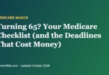 Turning 65? Your Medicare Checklist (and the Deadlines That Cost Money) Turning 65? Your Medicare Checklist (and the Deadlines That Cost Money)
